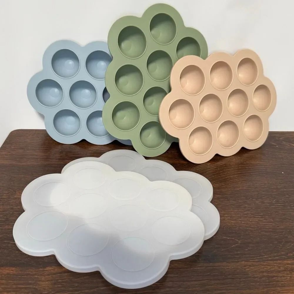 WeeSprout Silicone 3 Baby Food Freezer Trays with 2 Lids - Ten 1.5 Ounce Section